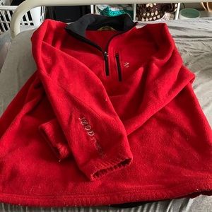 red Izod half-zip sweatshirt. size L